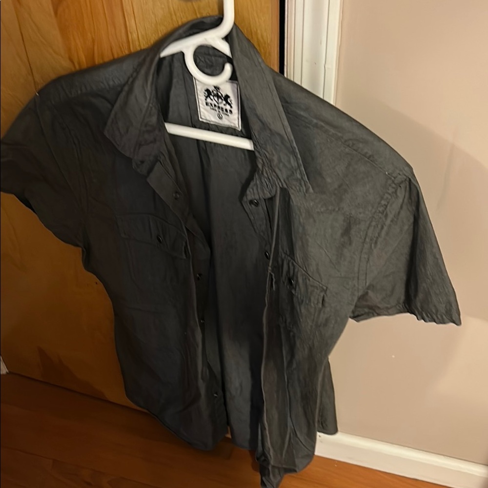 Express Gray Lightweight Shirt Jacket